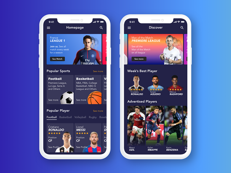 Sports App by Wayan susanto on Dribbble