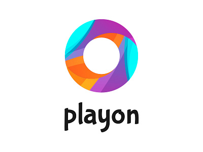 Playon Logo circle colorfulr creoeuvre logo o play studio