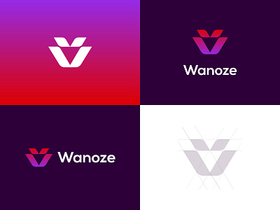 Wanoze Logo brand creoeuvre elegant fashio flower icon logo minimal red sleek studio violet