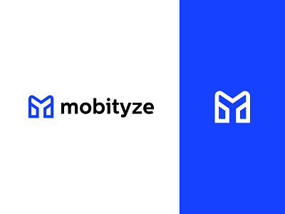 mobityze m letter line logo icon