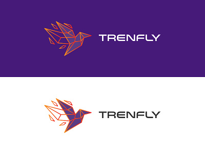 origami bird line logo icon Dribbble brand creoeuvre illustration logo typography