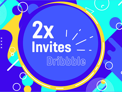 Two Dribbble Invites brand creoeuvre dribbble dribbble invite illustration invitation invites