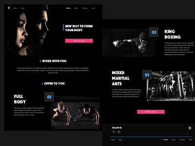 gym page design minimal typography ui ux web website