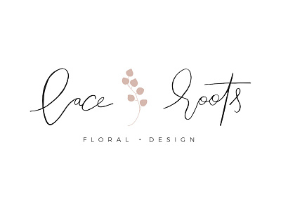 Laceroots Floral Logo branding floral identity illustration illustrator lettering logo logotype vector