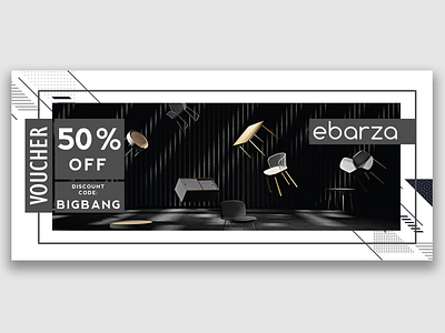 Discount Voucher black and white design discount voucher ebarza furniture illustration interior desin photoshop