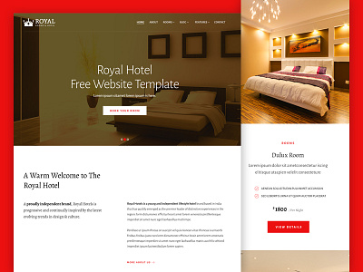 Royal Hotel Rooms Booking Website Template