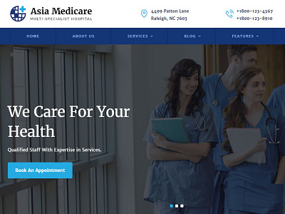 Asia Multispeciality Hospital Website Template free template website