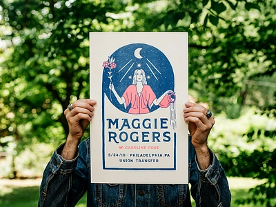 Maggie Rogers Risograph Poster artist merch band maggie rogers merch natural risograph show poster textures