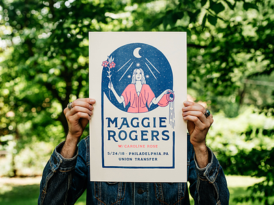 Maggie Rogers Risograph Poster artist merch band maggie rogers merch natural risograph show poster textures