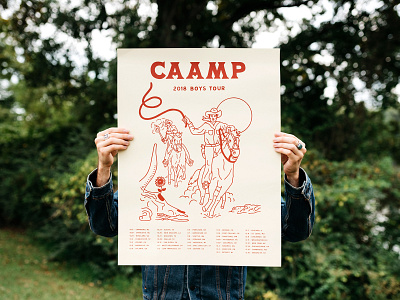 CAAMP Tour Poster band band merch caamp cowboy illustration poster show poster tour western