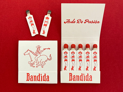 Bandida Matchbook & Branding bandida branding cowgirl desert horse horseshoe icons matchbook roses western
