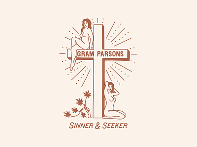 Gram Parsons Sinner & Seeker artist merch band merch bandana cross cruxifix gram parsons shirt tee tshirt