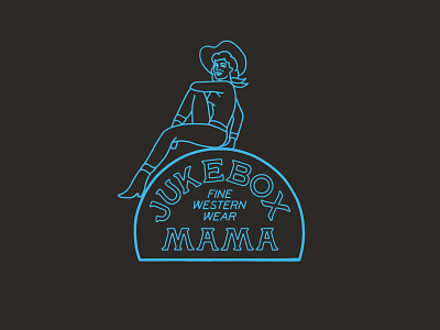 Jukebox Mama Fine Western Wear branding cowgirl fine guitar jukebox logo mama nashville tennessee vinyl wear western