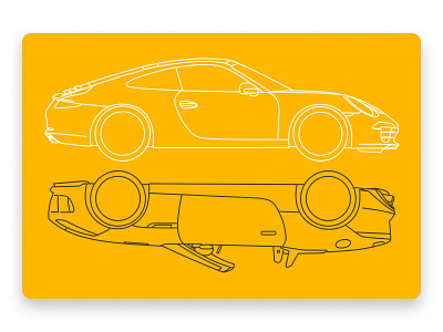 The Grand Turo cars f type illustration jaguar line lineart porsche porsche 911 yellow