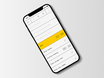 Coffee timer app concept app brutalist coffee flat iphone modernist timer yellow
