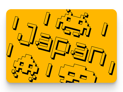 My transformative first trip to Japan · II black blocky illustration pixellated pixels space invaders yellow