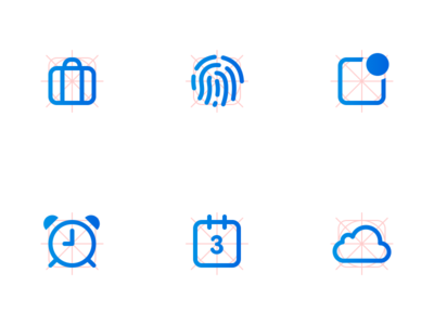 Settings Icons blue gradient icons ios