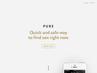 Pure app clean dating flat ios minimal startup web website