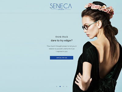 Seneca clean eyewear fashion glasses minimal shop ui web website