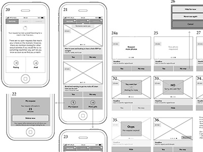 Prototyping a huge social app app concept indesign interface ios iphone prototype social ui ux wireframe