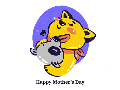 happy mother’s day <3 annimal care cute design hug icon illustration love mobile mother motherhood mothersday pet pet care ui ux vector