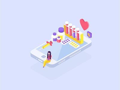 isometric medicine 3d app bottles design gif health icons illustration injection isometric medicine mobile