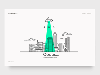 Ooops... something went wrong ! 404 animation city dashboard design icon illustration interaction line work ufo ui ux