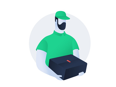 delivery boy 3d box boy delivery graphic illustration ui ux web