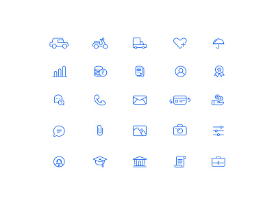 icons app badge bike car icon set icons illustration list mobile money ui user