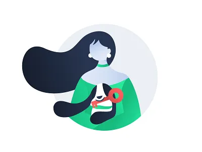 forgot password Illustration dog flat forgot girl hair icon illustration key login otp ui ux