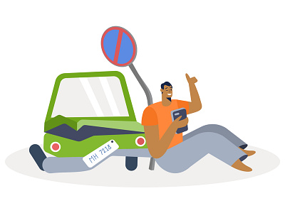 Accident accident app car graphic helth illustration insurance men mobile road ui