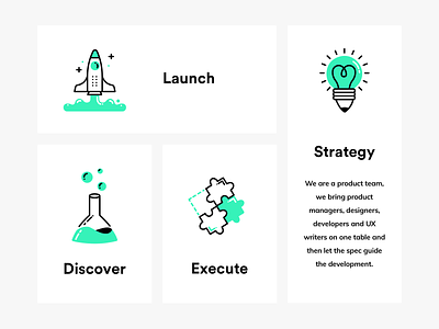 Process Icons chemical design icon illustration launch light light bulb puzzle rocket science tube ui