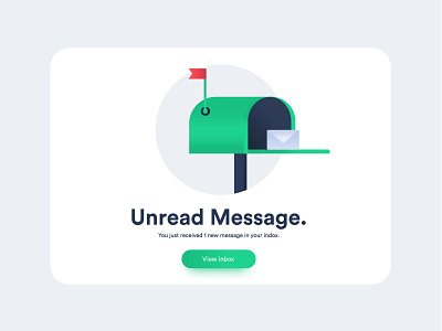 unread message app card design illustration mail mail box message mobile ui ux web