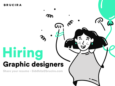 Hiring graphic designer design girl hiring illustration ui ux vector