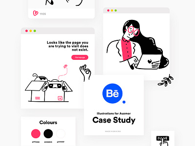 auzmor illustration case study behance blog casestudy design doodle girl illustration illustrator ui ux vector web women