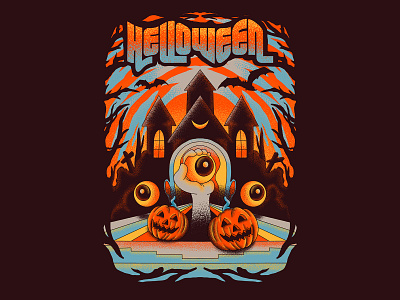 Hellowen clothing brand clothing design cover art cover design design helloween illustration poster poster design typography