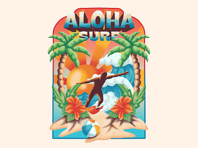 Aloha Surf clothing brand clothing design cover cover artwork cover design illustration illustration art illustrator poster poster art poster design surf surfing
