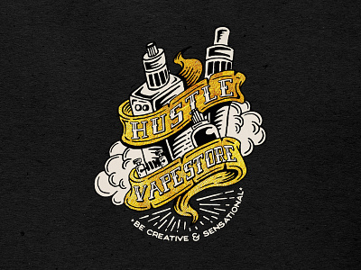 "Hustle Vape Store" Logo calligraphy handlettering inspiration lettering logo typo typography
