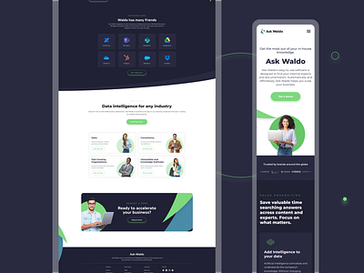 Ask-Waldo redesign blue branding design graphic design green knowledge logo mobile responsive startup ui waldo webdesign wordpress