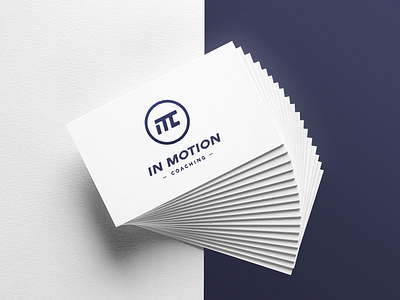 In Motion Coaching - Logo design brand business card coaching design identity in motion logo mockup