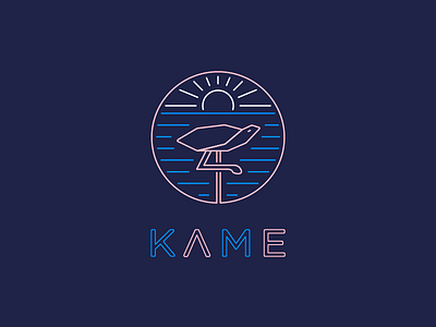 Kame Flamingo branding clothes design flamingo kame logo neon