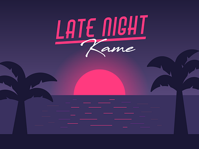Late Night Kame beach branding design kame night poster sunset
