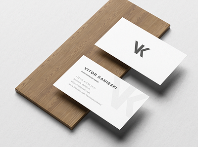 Business Card Vitor Kanieski black branding business card business cards card design logo minimalistic mockup white
