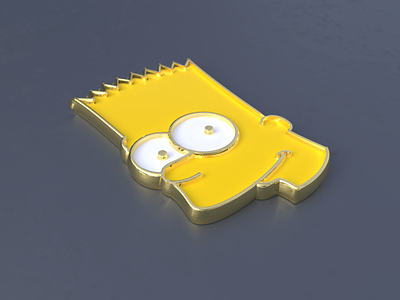 Bart Simpson badge 3d cartoon cute design figma illustration photon rebound render vectary