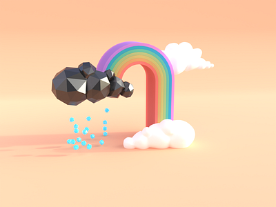 Rainbow 6 3d cute design easy illustration lowpoly photon rebound render vectary 3d