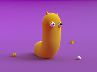 Worm [template] 3d cute design easy illustration photon rebound render vectary web