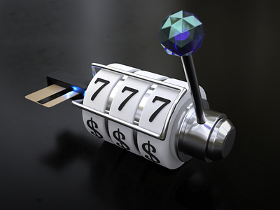 Lucky #7 3d bandit design gamble game icon illustration render vectary
