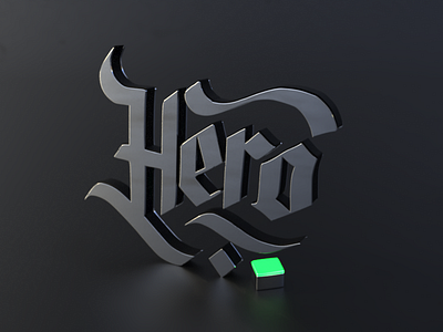 Hero 3d photon render typography vectary