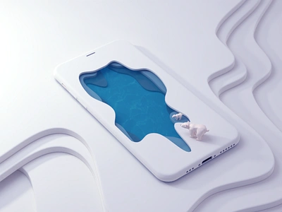 Diving Lessons 3d cute design easy illustration iphone photon render vectary winter