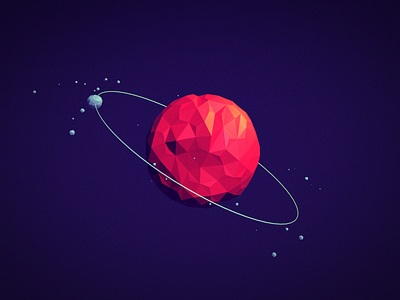 Orbit 3d cute design illustration lowpoly photon planet render vectary